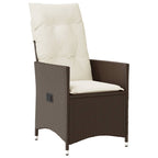 5-tlg. Garten-Essgruppe mit Kissen Braun Poly Rattan