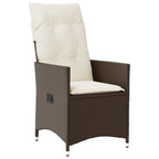 5-tlg. Garten-Essgruppe mit Kissen Braun Poly Rattan