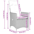 7-tlg. Garten-Essgruppe mit Kissen Braun Poly Rattan