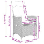 7-tlg. Garten-Essgruppe mit Kissen Schwarz Poly Rattan