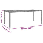9-tlg. Garten-Bistro-Set mit Kissen Grau Poly Rattan