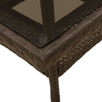 5-tlg. Garten-Essgruppe mit Kissen Braun Poly Rattan Glas