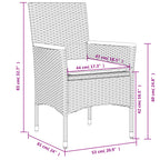 7-tlg. Garten-Essgruppe mit Kissen Beige Poly Rattan und Glas