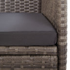 11-tlg. Garten-Essgruppe mit Kissen Grau Poly Rattan