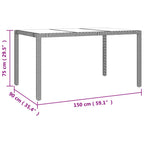 7-tlg. Garten-Essgruppe mit Kissen Beige Poly Rattan