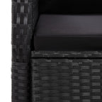 9-tlg. Garten-Essgruppe mit Kissen Schwarz Poly Rattan