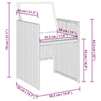 11-teiliges Garten-Ess-Set mit Kissen, grau, Polyrattan