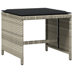 15-tlg. Garten-Essgruppe mit Kissen Hellgrau Poly Rattan