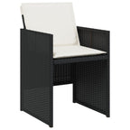 17-tlg. Garten-Essgruppe mit Kissen Schwarz Poly Rattan