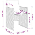 15-tlg. Garten-Essgruppe mit Kissen Schwarz Poly Rattan