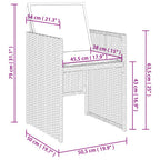 15-tlg. Garten-Essgruppe mit Kissen Hellgrau Poly Rattan