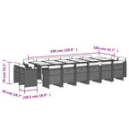 17-tlg. Garten-Essgruppe mit Kissen Beigemischung Poly Rattan