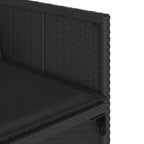 5-tlg. Garten-Essgruppe mit Kissen Schwarz Poly Rattan