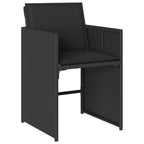 7-tlg. Garten-Essgruppe mit Kissen Schwarz Poly Rattan