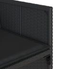 7-tlg. Garten-Essgruppe mit Kissen Schwarz Poly Rattan