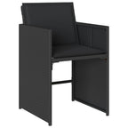 11-tlg. Garten-Essgruppe mit Kissen Schwarz Poly Rattan