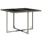 9-teiliges Garten-Ess-Set mit Kissen, grau, Polyrattan