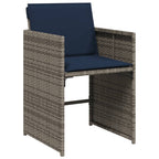 15-teiliges Garten-Ess-Set mit Kissen, grau, Polyrattan
