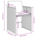 15-teiliges Garten-Ess-Set mit Kissen, grau, Polyrattan