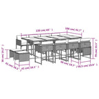 13-tlg. Garten-Essgruppe mit Kissen Beige Poly Rattan