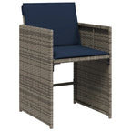 13-teiliges Garten-Ess-Set mit Kissen, grau, Polyrattan