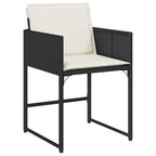 13-tlg. Garten-Essgruppe mit Kissen Schwarz Poly Rattan