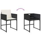 13-tlg. Garten-Essgruppe mit Kissen Schwarz Poly Rattan