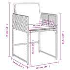 13-tlg. Garten-Essgruppe mit Kissen Schwarz Poly Rattan