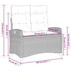 2-tlg. Garten-Essgruppe mit Kissen Schwarz Poly Rattan