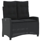 4-tlg. Garten-Essgruppe mit Kissen Schwarz Poly Rattan