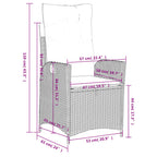 5-tlg. Garten-Essgruppe mit Kissen Beige Poly Rattan