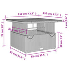5-tlg. Garten-Essgruppe mit Kissen Beige Poly Rattan