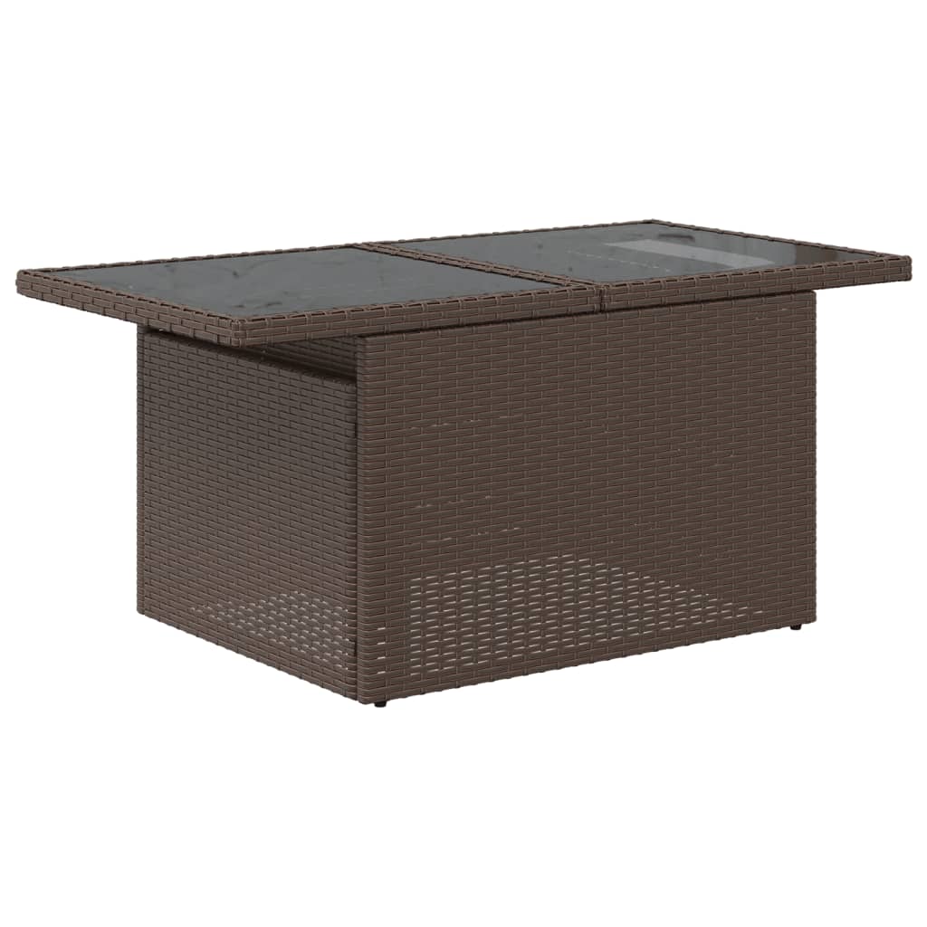 6-teiliges Gartensofa-Set mit Kissen, braun, Polyrattan