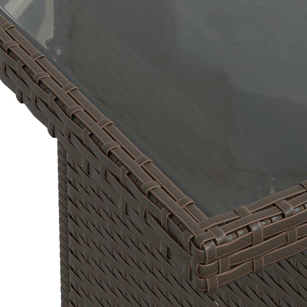 8-teiliges Gartensofa-Set mit Kissen, braun, Polyrattan