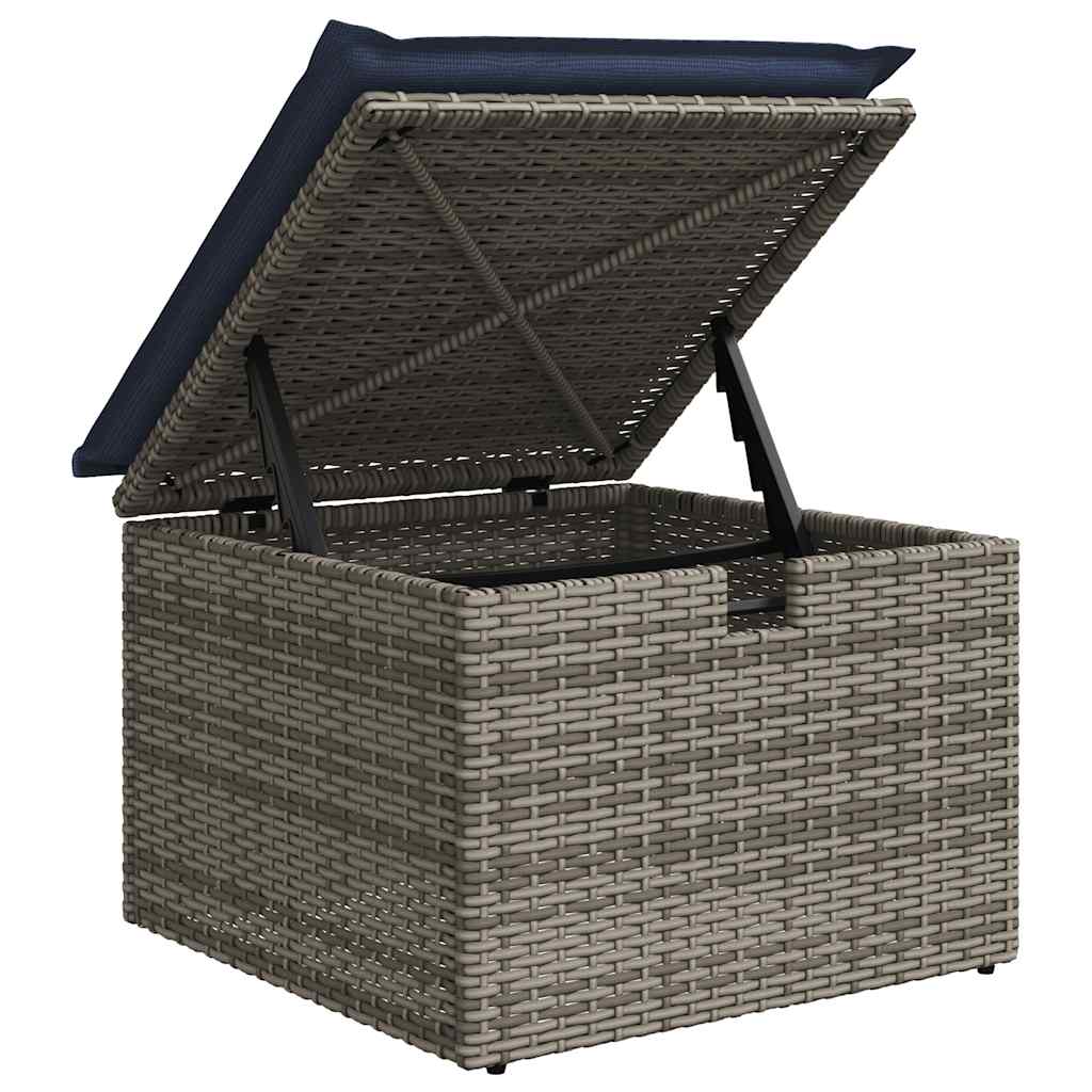 11-teiliges Gartensofa-Set mit Kissen, grau, Polyrattan