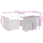 7-tlg. Garten-Sofagarnitur mit Kissen Schwarz Poly Rattan