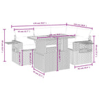 5-tlg. Garten-Sofagarnitur mit Kissen Schwarz Poly Rattan