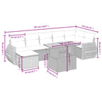 8-tlg. Garten-Sofagarnitur mit Kissen Schwarz Poly Rattan