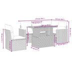 6-tlg. Garten-Sofagarnitur mit Kissen Schwarz Poly Rattan