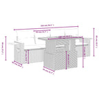 5-tlg. Garten-Sofagarnitur mit Kissen Schwarz Poly Rattan