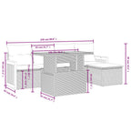 6-tlg. Garten-Sofagarnitur mit Kissen Schwarz Poly Rattan