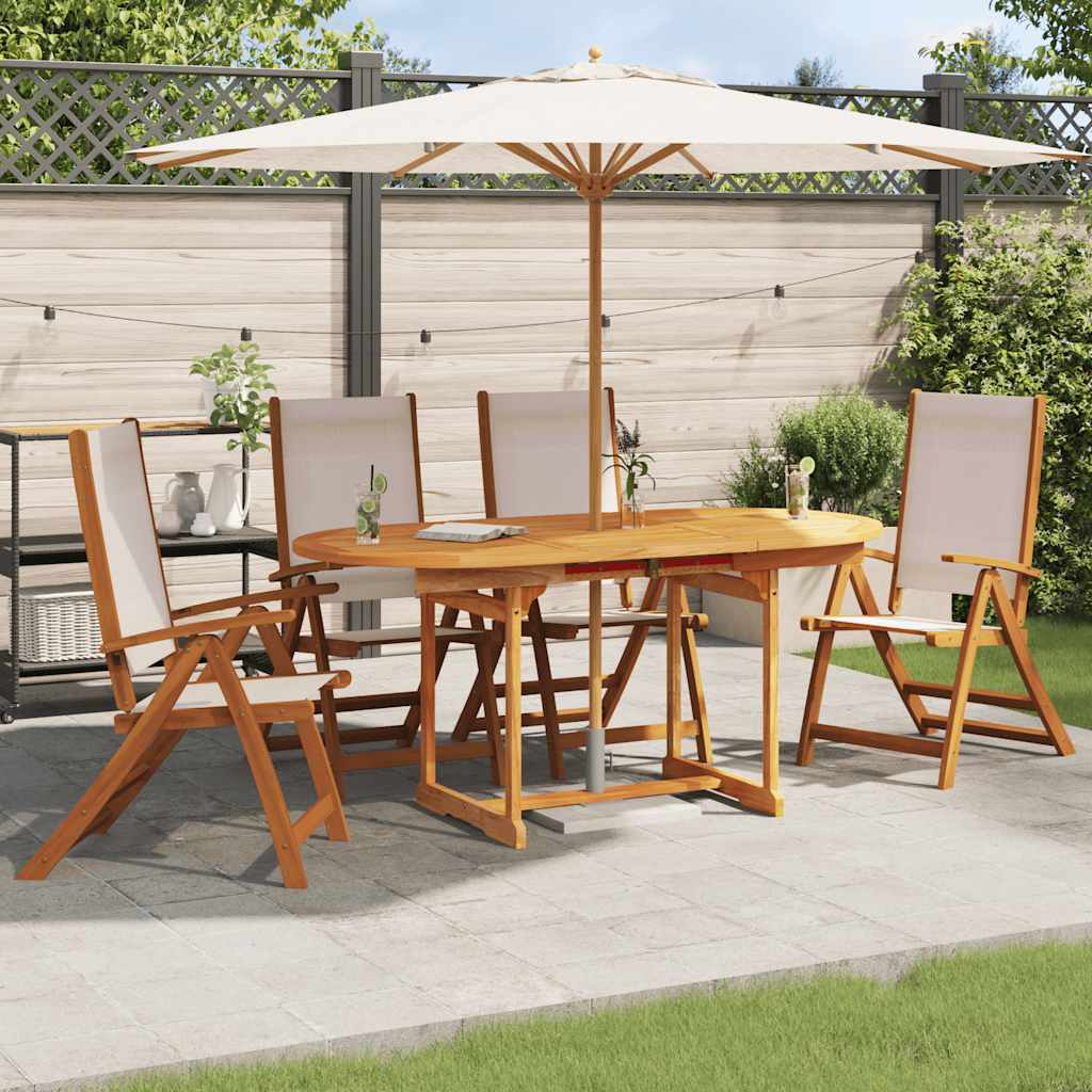 Gartenstühle 4 Stk. Klappbar Massivholz Akazie und Textilene