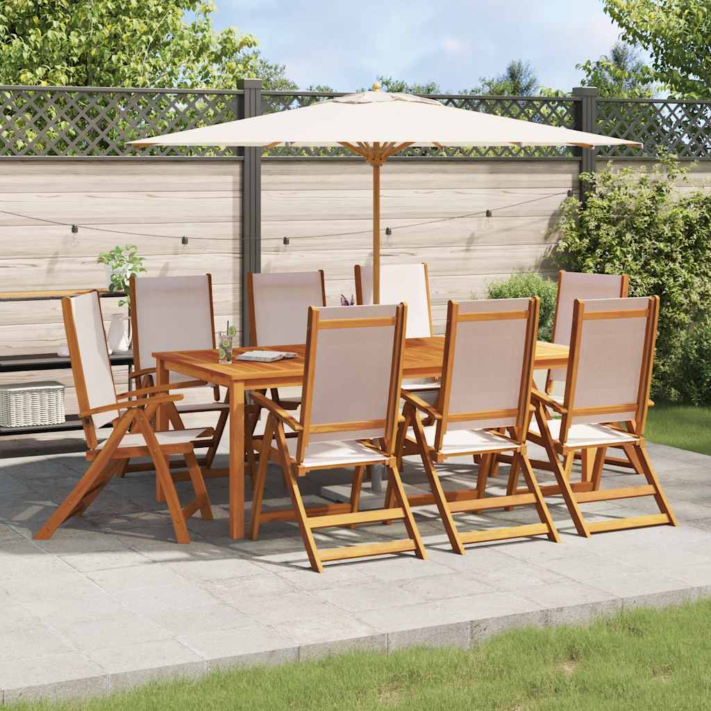 Gartenstühle 8 Stk. Klappbar Massivholz Akazie und Textilene