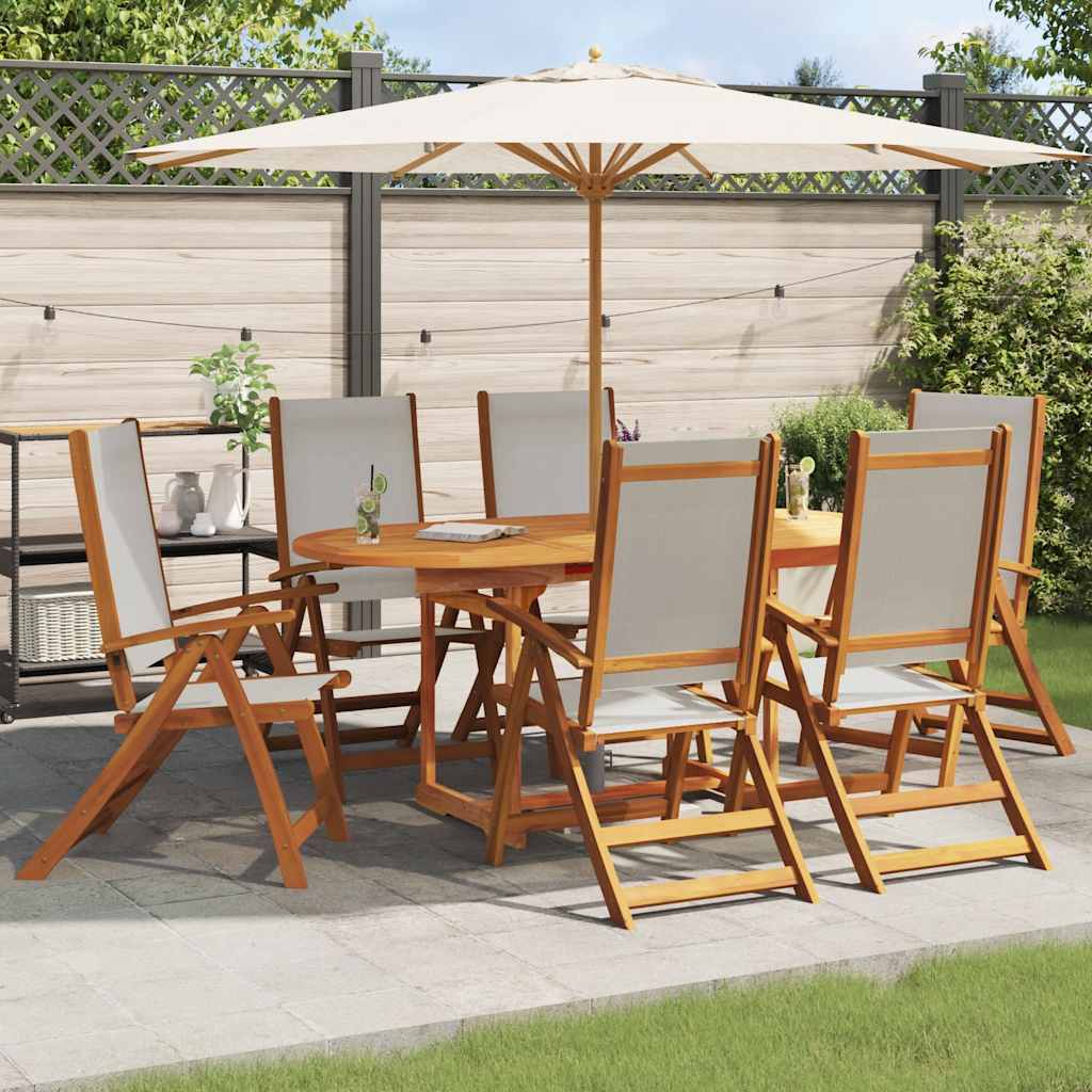 Gartenstühle 6 Stk. Klappbar Massivholz Akazie und Textilene