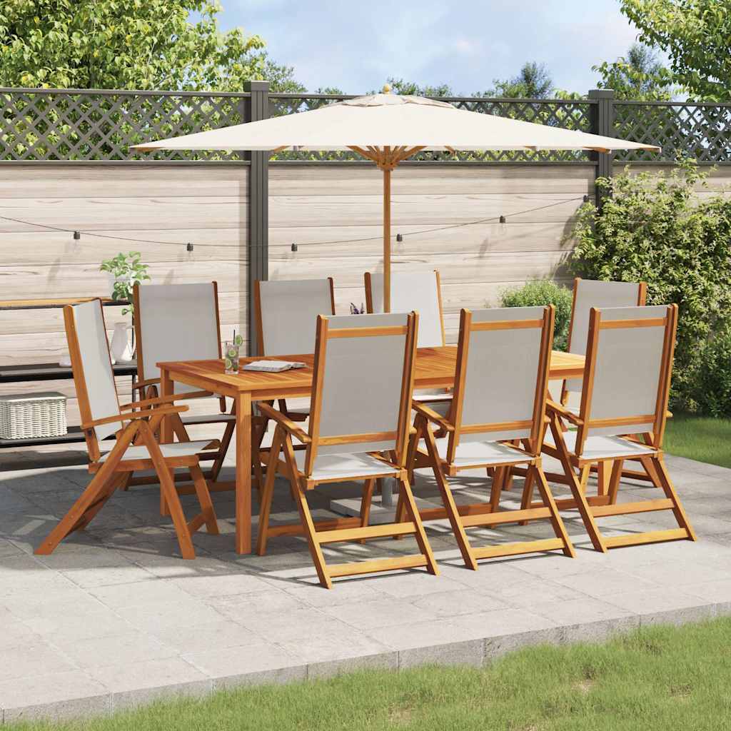Gartenstühle 8 Stk. Klappbar Massivholz Akazie und Textilene