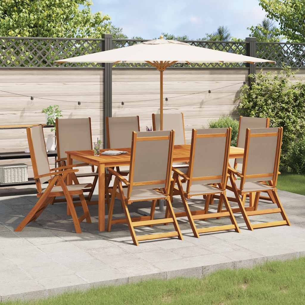 Gartenstühle 8 Stk. Klappbar Massivholz Akazie und Textilene
