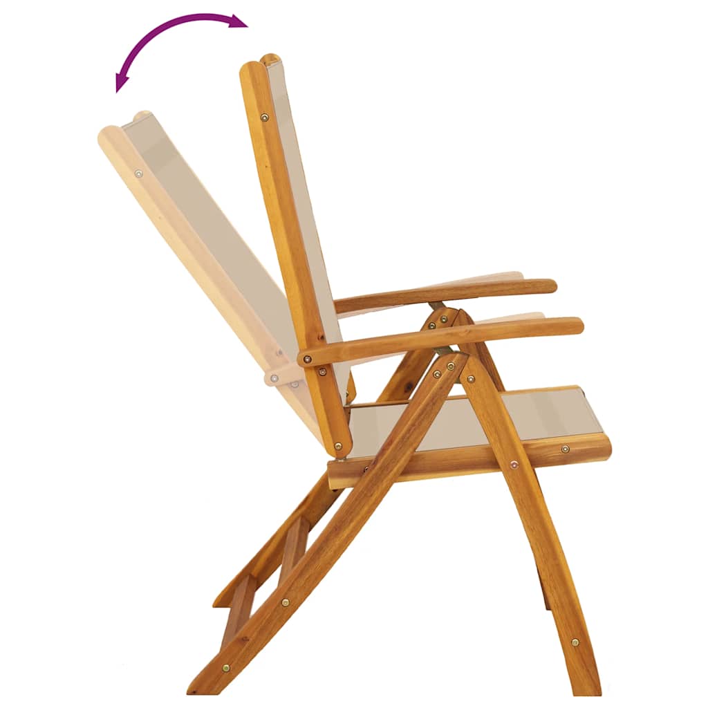 5-tlg. Garten-Essgruppe Massivholz Akazie und Textilene