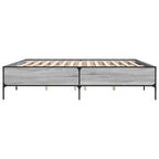 Bettgestell Grau Sonoma 200x200 cm Holzwerkstoff und Metall