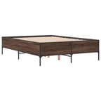 Bettgestell Braun Eichen-Optik 160x200 cm Holzwerkstoff Metall