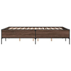 Bettgestell Braun Eichen-Optik 160x200 cm Holzwerkstoff Metall
